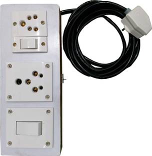 MSR Wooden Electric Switch Socket Extension Board ( 1 X 5A Socket, 1 X 15A Socket ) 15 A Three Pin Socket