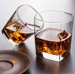 UNIQUEWARE (Pack of 12) Crystal Clear Heavy Bottom Square Shaped Juice, Water and Whiskey Glasses for Mixed Drinking Glass Set 300ml Pack of (12 pcs.) Glass Set Water/Juice Glass