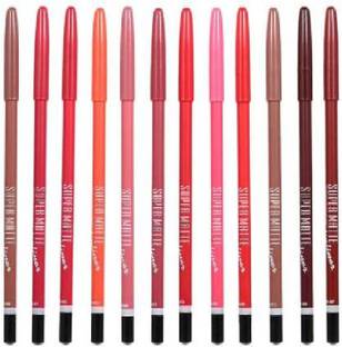 nnbb natural Super Matte Lipliner pack of 12 (Matte Girl) (multicolour)