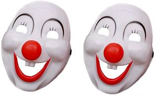 FancyDRessWaLe Joker Clown mask with Detachable Nose, Multi Color Free Size For Kids and Adult Party Mask