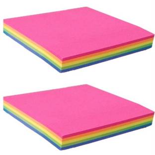 Oddy Multicolour Sticky Notes Vibrant Colours 160 Pads 80 Sheets Neon Sticky Notes 3"X3" (Pack of 2), 4 Colors