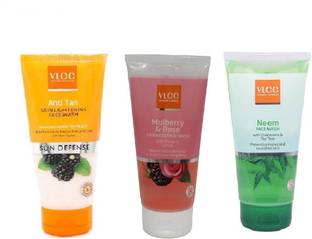 VLCC COMBO PACK OF ANTI-TAN , MULBERRY-ROSE , NEEM Face Wash