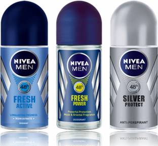NIVEA Fresh Active,Fresh Power,Silver Protect Deodorant Roll-on  -  For Men