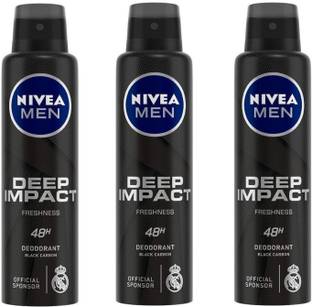 NIVEA Men Deep Impact Deodorant Spray 150ML Each (Pack of 3) Deodorant Spray  -  For Men