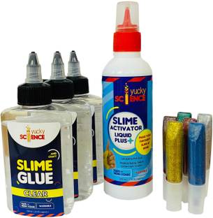 yucky science Slime Making Supplies Pack of 3 Bottles Slime & Craft Clear Glue (100 ml Each) +