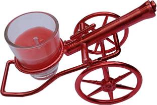 Ssl trustme SSL TRUST ME set of-2 Decorative Multi colour Blast war cannon Design Tealight Candle Holder for Table Dinning,Table Living Room/Bed room Lighting Home Decoration/Diwali gift use Plastic, Glass 2 - Cup Tealight Holder Set