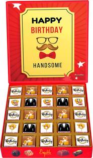 Expelite Happy birthday Handsome 25 pc Chocolate box - best gifts for husbands birthday Bars