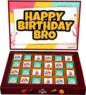 Expelite Happy Birthday Bro Chocolate gift box - 24 pc Birthday Gift for brother Bars