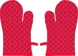 AIRWILL Red, Black Cotton Kitchen Linen Set