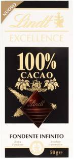 LINDT Excellence 100% Cacao Dark Chocolate Bar 50g Bars