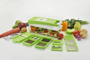 USPECH NICER DICER 12 IN 1 Vegetable & Fruit Chopper (1 UNIT OF NICER DICER WITH 12 BLADES) Vegetable & Fruit Grater & Slicer