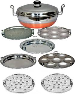AQUIRIOS Copper Bottom Multi KADAI Multi KADHAI IDLI Cooker IDLI Maker IDLY Cooker IDLY Maker 6IN1 Standard Idli Maker