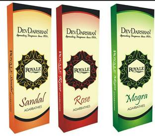 DEVDARSHAN Royale Sandal, Rose, Mogra Agarbathies (Pack of 3×4=12) 100g Each Sandal, Rose, Mogra