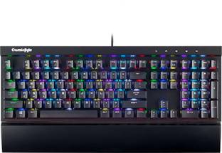 Cosmic Byte CB-GK-11 Black Eye Aluminium Mechanical, Real RBG Backlit with Effects Brown Switch Wired USB Standard Gaming Keyboard Compatible with Desktop, Laptop, Mac