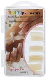 RADHEY CREATION 100 pieces of nail for nail art with glue (white)