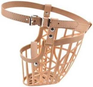 Taiyo Pluss Discovery Dog Muzzle/Adjustable Strap with Leather/Mouth Cover for Anti Biting/Color: Beige/Size: L- 4.8 Inch, H- 5.8 Inch/ Dog Muzzle (NO:5) Medium Other Dog Muzzle
