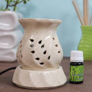 Flipkart Perfect Homes Citrus Diffuser Set Ceramic Electric Diffuser (Twist Design ) with 10 ml Fragrance oil
