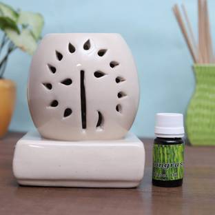 Flipkart Perfect Homes Citrus Diffuser Set Electric Oval shape Ceramic Diffuser with 10 ml Fragrance Oil
