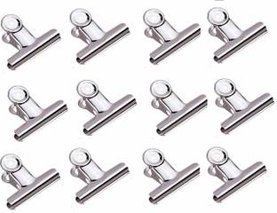 True-Ally Stainless steel BIg 51 mm 2 inch Bull Dog Binder Clip Clamp for Office, Home, School, Institutions Big Stainless steel Bulldog binder clip