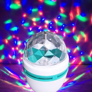 MaalDekho DJ 360 degree rotating led stage light crystal bulb magic disco light,led lamp for party/home/diwali decoration/dance party Single Disco Ball