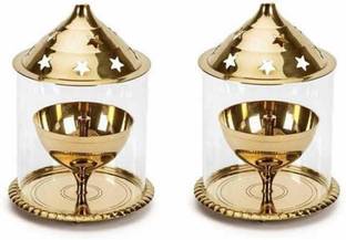 VALUE CRAFTS Brass (Pack of 2) Table Diya Set