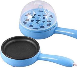 HOLOKAI Multi functional Electronic 2 in 1 Single Layer Egg Boiler Steamer Cooker With Handle and Capacity of 7 Eggs | Egg Boiling Non-Stick Steamer and Egg Frying Pan Machine (Multi) HOLV 15 Egg Cooker