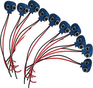 Stookin {10 Pcs.} 9v Volt Clip on Type Battery Snap Connector Lead Wire Power Supply Electronic Hobby Kit