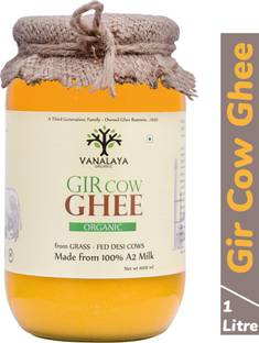 Vanalaya A2 Gir Cow Ghee, pure desi ghee made from traditional bilona method Ghee Glass Bottle