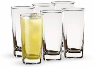 K AND D BROTHERS (Pack of 6) Highball Square Juice and Water Glass, for mocktail Cocktail Dessert Beer Milkshake Milk soda Glass Set Whisky Glass