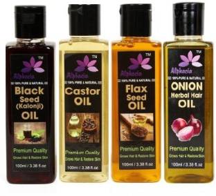 Alphacia Black-Seed-Castor-Flax-Seed-&-Onion-Oil-400ml Hair Oil
