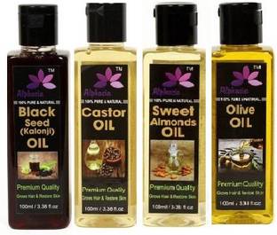 Alphacia Black-Seed-Castor-Olive-Oil-&-Sweet-Almond-Oil-400ml Hair Oil