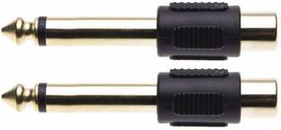 LipiWorld  TV-out Cable 6.3mm (1/4 inch) Mono Male to RCA Connector Female Jack Connector Splitter (Pack-2 6.3mm M to RCA F)