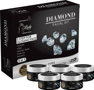PROFESSIONAL FEEL Blue Lady Diamond Facial Kit, Premium Range For All Type Of Skin Solution