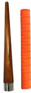 Dinetic Set of 1 Cricket Bat Orange Grip + One Wooden Cone Chevron