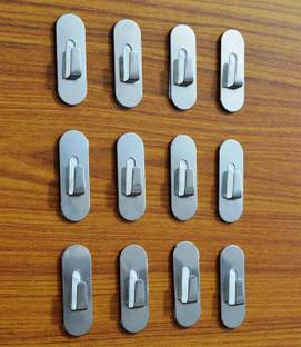 QWEEZER 12 pcs Wall Hooks, Wall Hanging Hooks Adhesive Hook 12