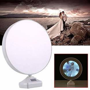 MEG Personalized Magic Mirror Cum Photo Frame with LED Light for Home Decor Decorative Showpiece  -  25 cm