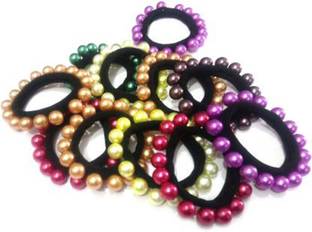 SHD Collectons Pearl Rope multicolour Hair Rubber Bands For KIds Girls Women Rubber Band (Multicolor) Rubber Band Rubber Band