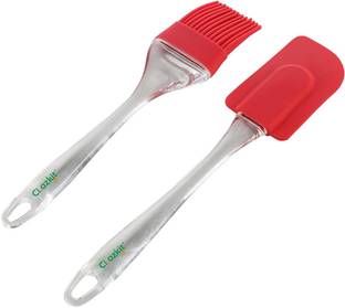 kaubhi Combo of Silicone Basting Brush and Spatula. These Products are used for Spreading Butter And Oil on Food. It's silicon blade wont stain. It Does Not Absorb Smell and Specially designed to handle non-stick cookware. This spatula has a acrylic Handle for a Steady Grip and long durability. Silicone Spatula and Pastry Brush Set Is Ideal For Scraping, Basting, Barbecues, Party Pies, Quiches, Tarts, Small Cakes or any Similar Uses. Made From Good Quality Silicone Material, Nonstick, Reusable, Dishwasher Safe. Silicon Flat Pastry Brush