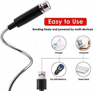 jalpoorna USB Car Ceiling Light, Modern Car Adjustable Romantic Auto Roof Star Projector Lights Portable Interior Light Car LED for Tata (5 V, 1 W)