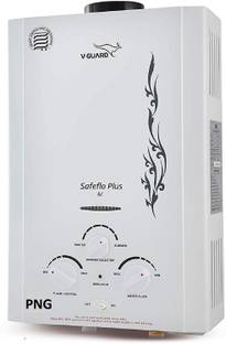 V-Guard 6L PNG GAS GEYSER (SAFE FLOW PLUS, WHITE) 6 L Gas Water Geyser