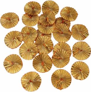 Crafto Gota Patti Flowers Appliques Patches for Embroidery Decoration and Craft Making(Gold Color,100 Pieces)