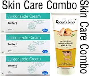 LULIFORD Luliconazole cream 20 gm (Pack Of-3)+Double Lips Face wash (Pack Of-1)