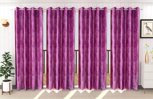 Home Edge 214 cm (7 ft) Polyester Room Darkening Door Curtain (Pack Of 4)