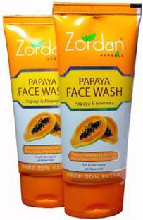 ZORDAN PAPAYA FACE WASH (60mlX2=120ml)  (120 ml) Face Wash