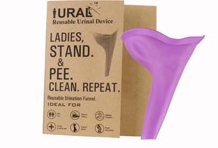 URAL Easy Pee Female Silicone Portable Urination Device (Purple - Lightweight Travel Urinal Funnel to enable Women / Ladies / Girls to Stand up and Pee Reusable Female Urination Device (Purple, Pack of 1) Reusable Female Urination Device