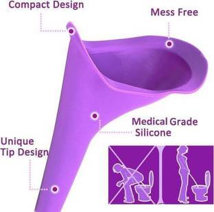 PEZ. Female Urinal, Female Urination Device, Reusable Silicone Female Urinals Portable for Women Can Pee Standing Up (PURPLE COLOR) Reusable Female Urination Device