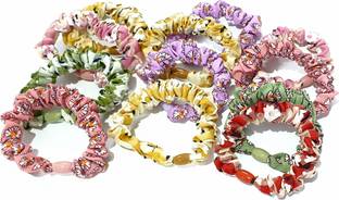 Myra Collection 12 Pcs Hair Scrunches Cotton Elastic Hair Bands Scrunches for Women Rubber Band
