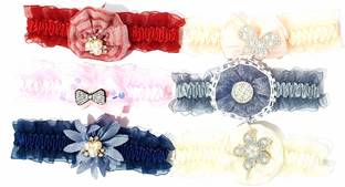 Myra Collection glitter elastic bow knot hair accessory for girls set 6 PCS Head Band