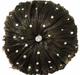 Gauri Uma Hair Style Juda With Stone Work Brown Color Hair Extension