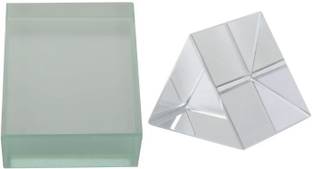 Sciencolab Glass Prism 50 X50mm and Glass Slab 75X50X18mm(Combo of 2)for learning and experiments purpose Solid Prism